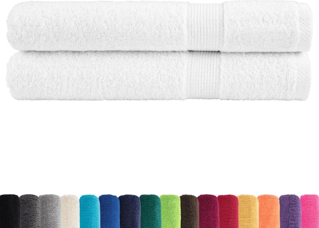 vidaXL Premium Saunatücher SOLUND 2 Stk. Weiß 80x200 cm 600 g/m²