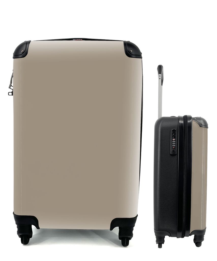 MuchoWow Koffer Handgepäck Trolley Rollkoffer Kleine Reisekoffer mit 4 Rollen - Interieur - Farben - Beige - Cabin Size < 55x40x23 cm & 55x40x20...