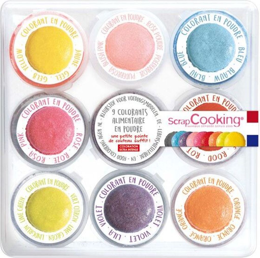 Packung mit 9 Mini-Kunstfarbpulvern - Scrapcooking Produktbild 