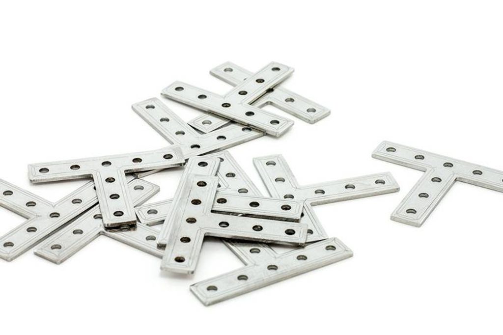 MakerBeam 10x10 Brackets, Edelstahl, 1,5 mm Stärke, Profilverbinder, 12 Stück - Verbinder-Typ: T-Verbinder