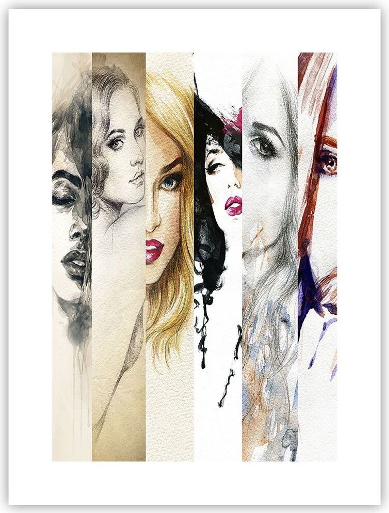 Poster - Poster ohne Rahmen - Frauen Schönheit Dame Illustration - 30x40 cm - Wand Bild - Wanddeko - Wandbilder - Kunstposter - Wandposter - Bilde...