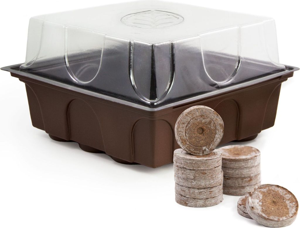 HappySeed Gewächshaus mit 12 Kokos Quelltabletten - Zur Produktbild 1