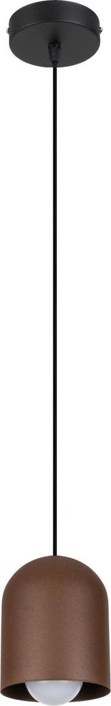 Pendelleuchte Metall E27 rund D: 11 cm H: max. 90 cm Schwarz Braun