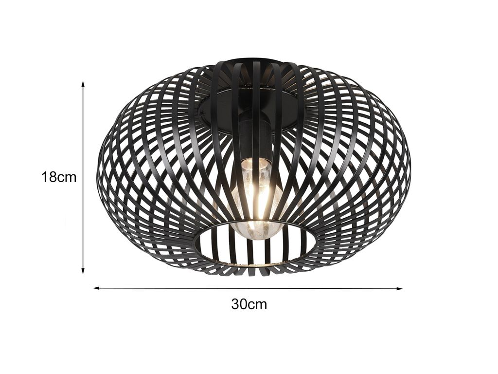 Trio Leuchten Johann Deckenleuchte Ø30cm 60W Schwarz Produktbild 4