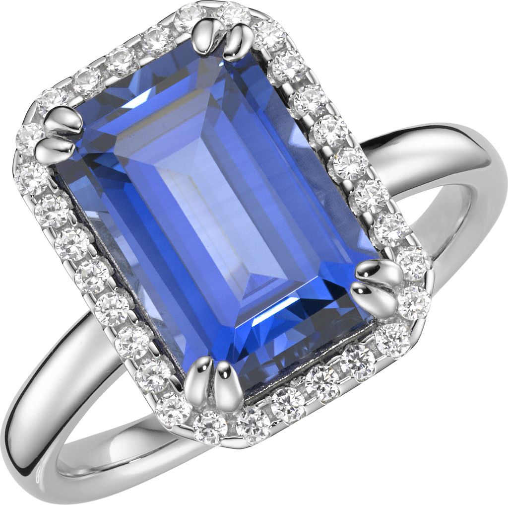 Ring Giorgio Martello Milano in blau, fuchsia oder lila, Zirkonia weiß, Silber 925 Blau 58