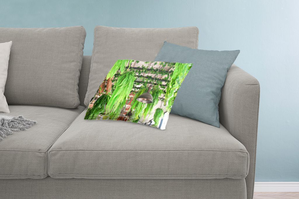 MuchoWow Zierkissen Sofakissen Wohnzimmer Dekokissen 60x40 cm Lampen und Pflanzen - Kopfkissen - Polster mit Foto