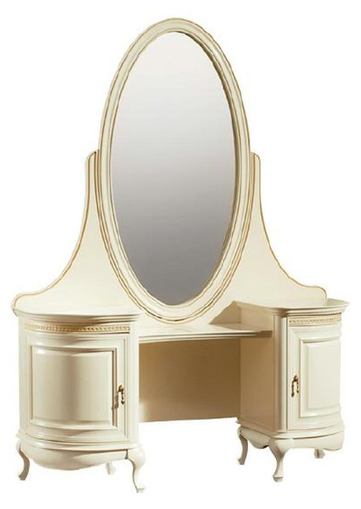 Klassische Konsole Schminkspiegel Schminktisch Kommode - Model V-Frisiertisch