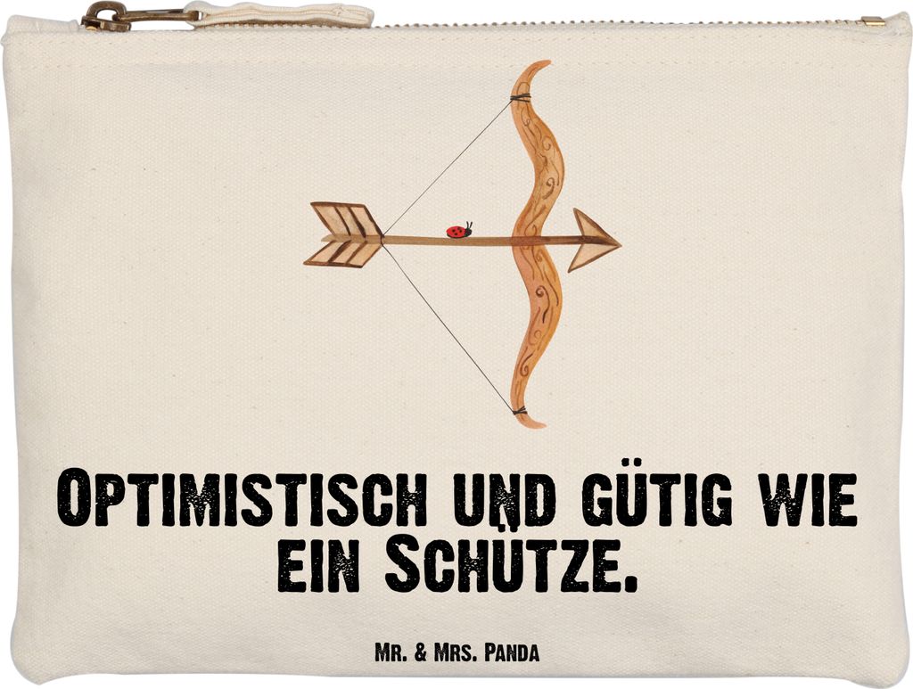 Mr. & Mrs. Panda Make-Up Tasche Sternzeichen Schütze Grösse XL Große - Weiß - Geschenk, Täschchen, Schlampermäppchen, Kosmetiktasche, Geburts...