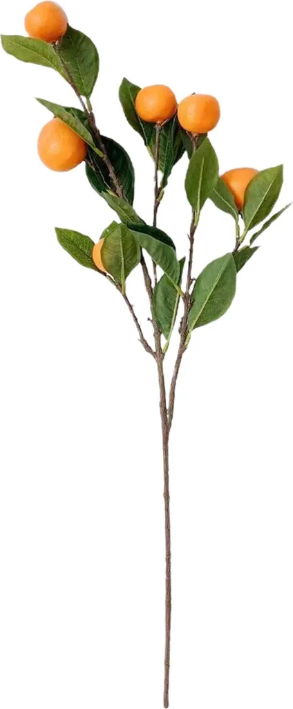 Branche d'oranger synthétique 63cm et 6 agrumes pour centre de table