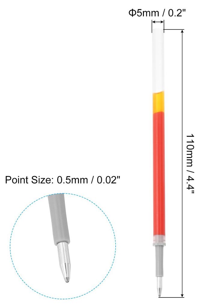 Nachfš¹llbare Gelstift-Minen, 30er Packung Rote Rollerball-Gel-Tintenstift-Nachfš¹llungen, 0,5 mm Feinspitze fš¹r Bš¹ro- und Heimschreibbedarf