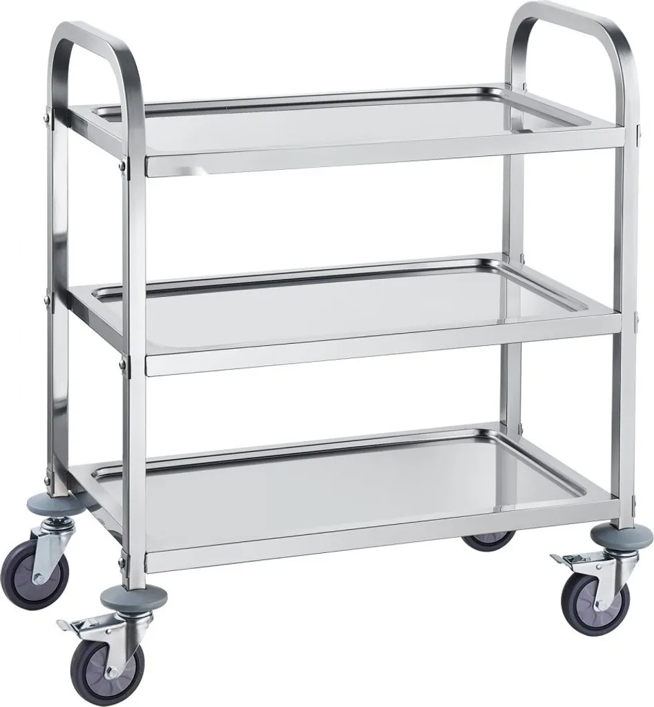 Chariot de laboratoire Laborklinik en inox à 3 niveaux charge 181kg