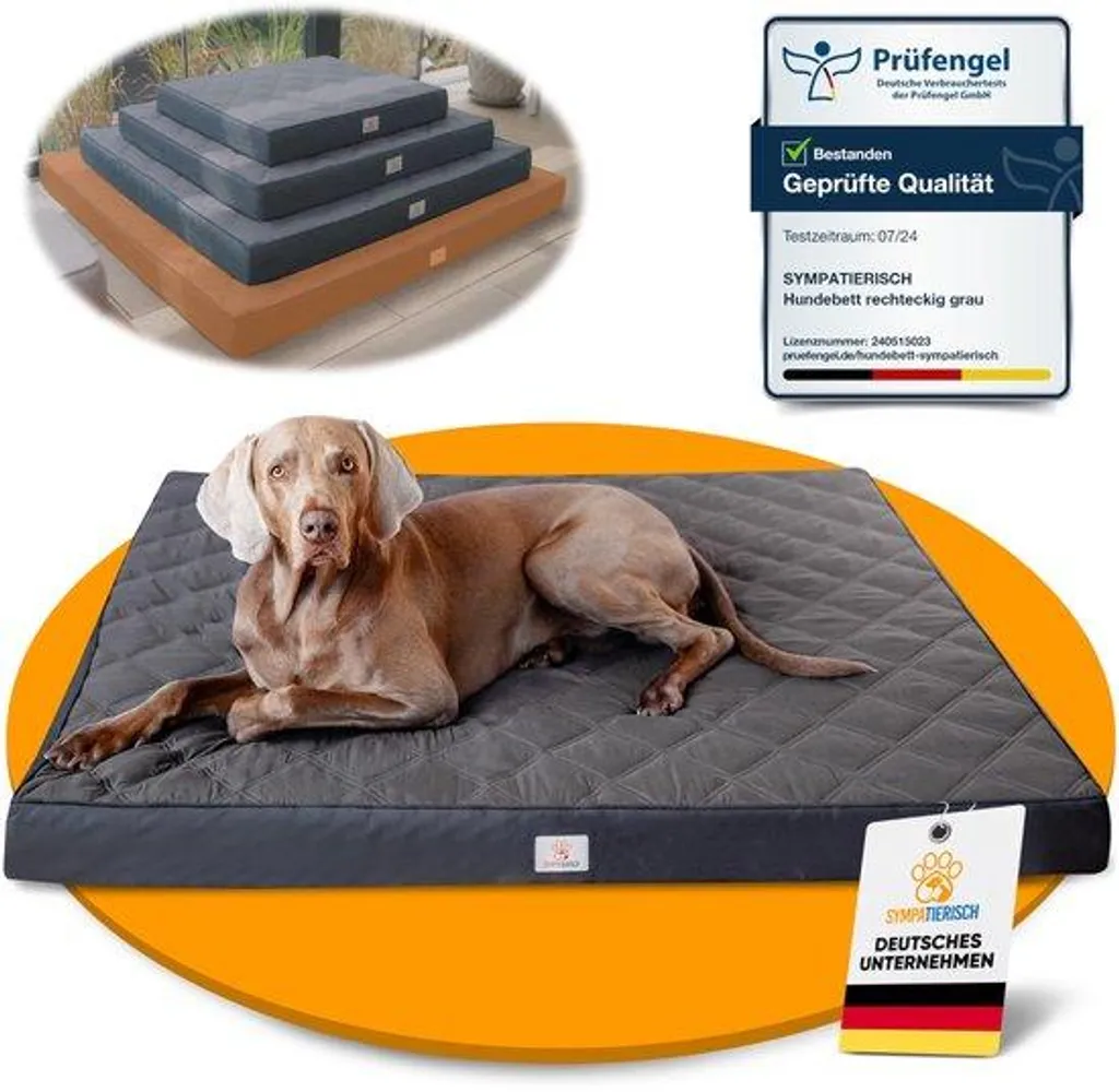 Lit pour Chien Antidérapant et Imperméable 130x120 cm - Mousse Mémoire