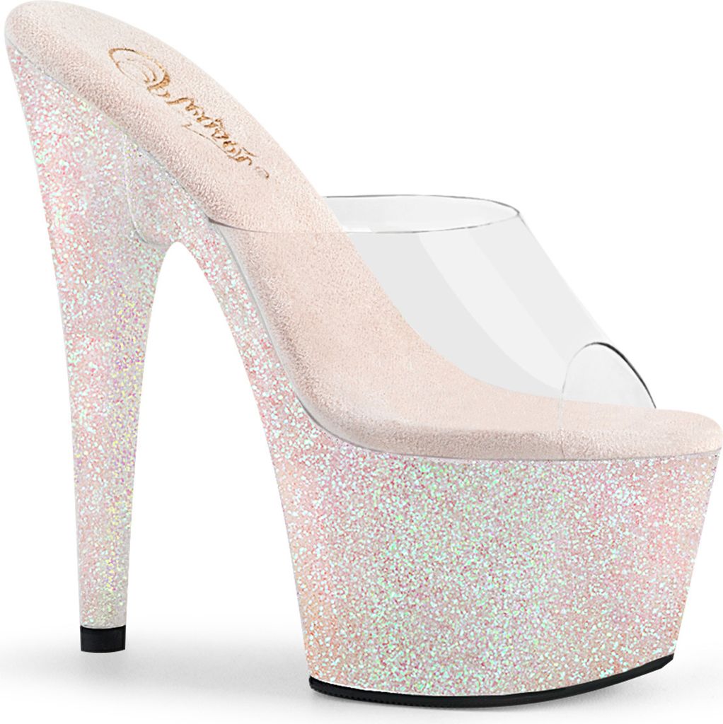 ADORE-701HMG Damen Slipper von Pleaser, Transparent EU 40, US 10