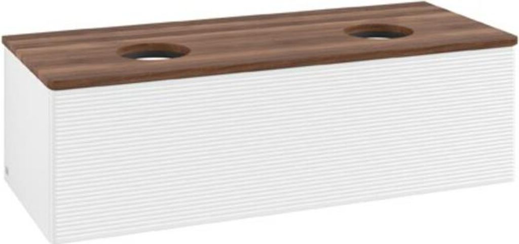 V&B Waschtischunterschrank mit Frontstruktur Antao 120x36x50cm, WBP-farbe w. wal, wh. m Lac