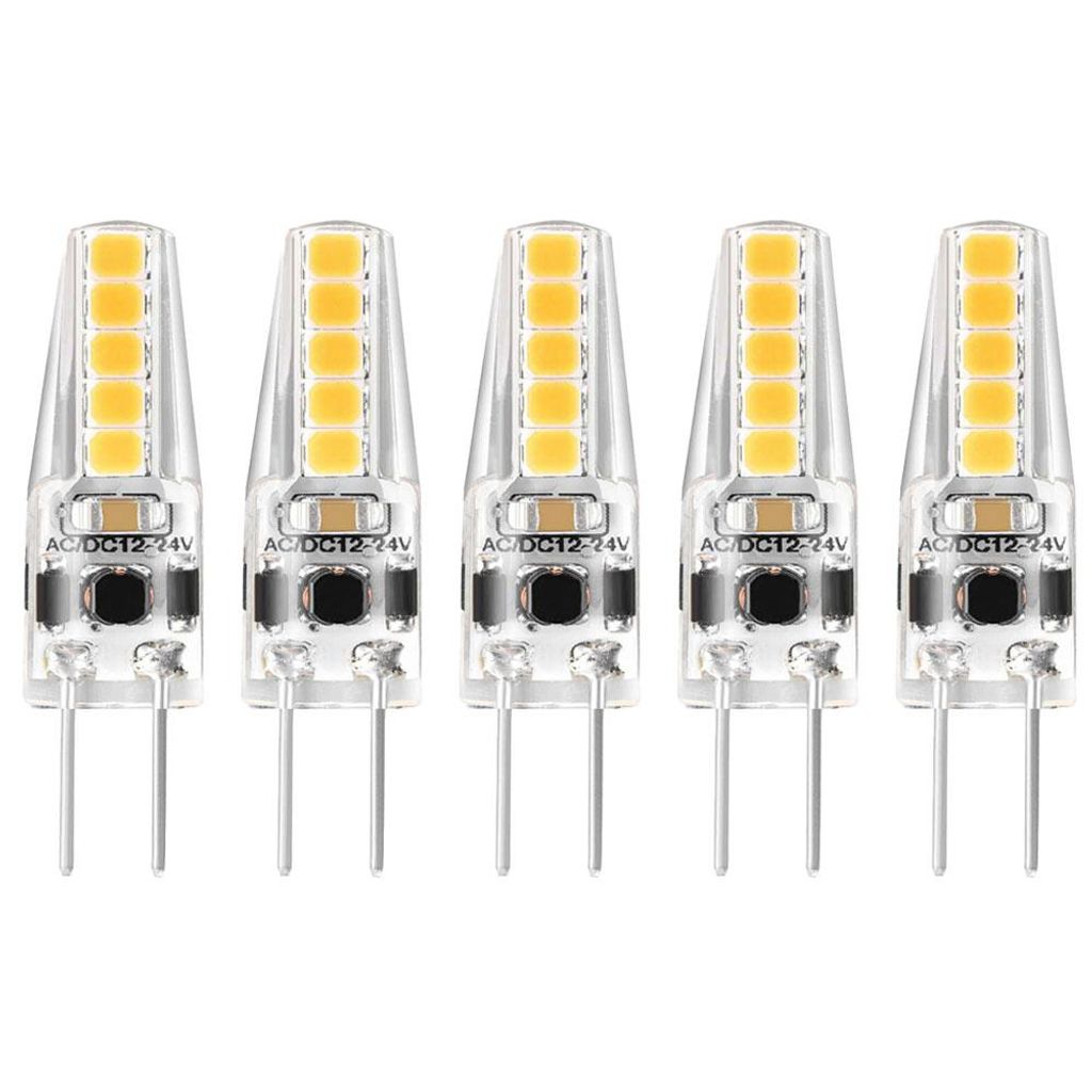 5 x LED Leuchtmittel Stiftsockellampe 2W = 25W G4 klar SMD 210lm 360° warmweiß 3000K