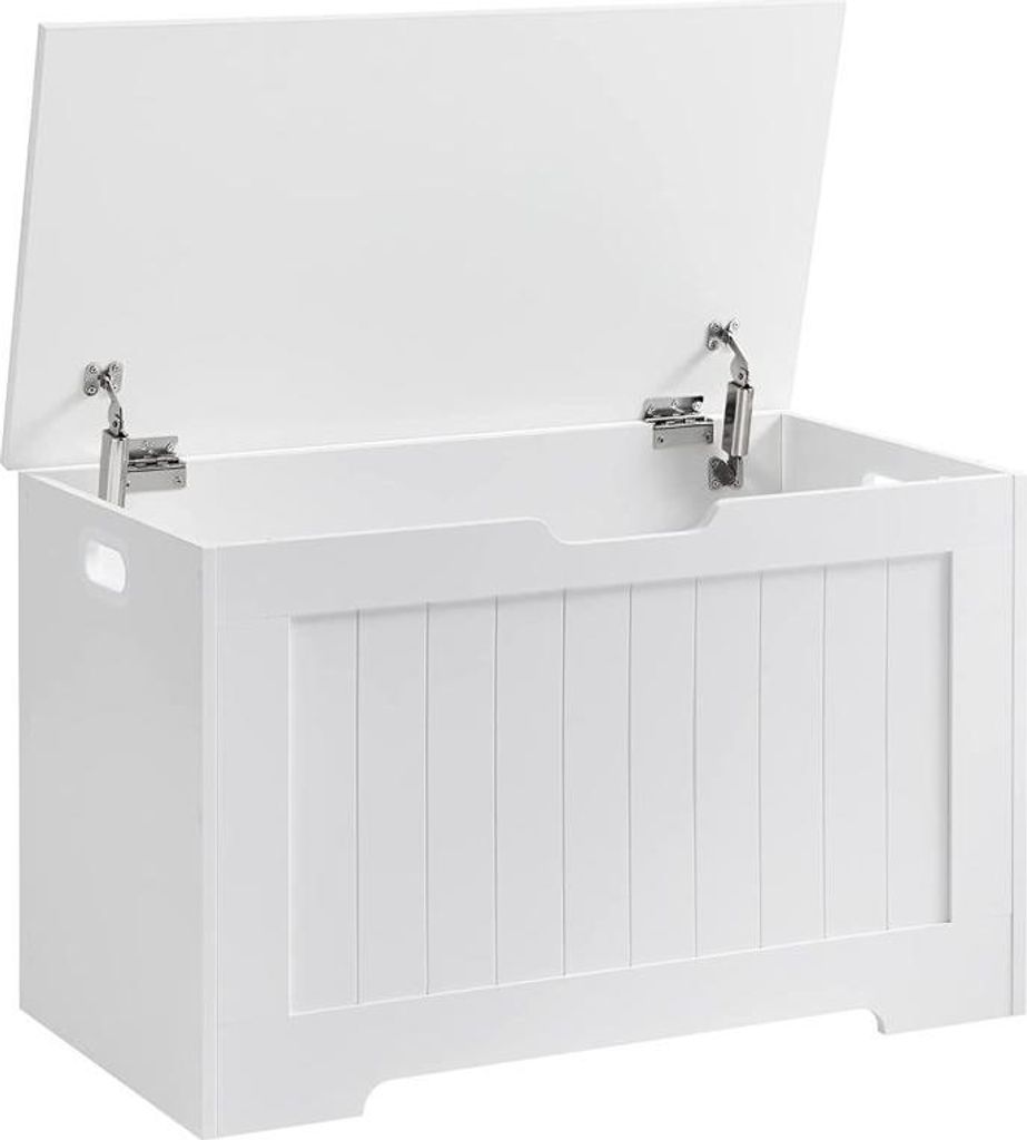 Bílá úložná lavice se sedákem a víkem, 76 × 48 × 40 cm Obrázek produktu 