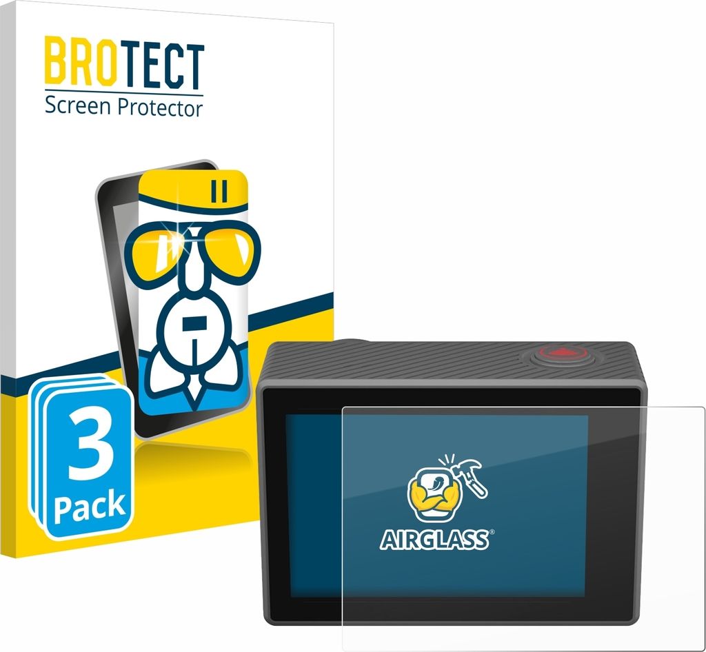 3x BROTECT Schutzglas für Akaso V50 Elite Schutzfolie Panzer Folie Glas Display Schutz klar