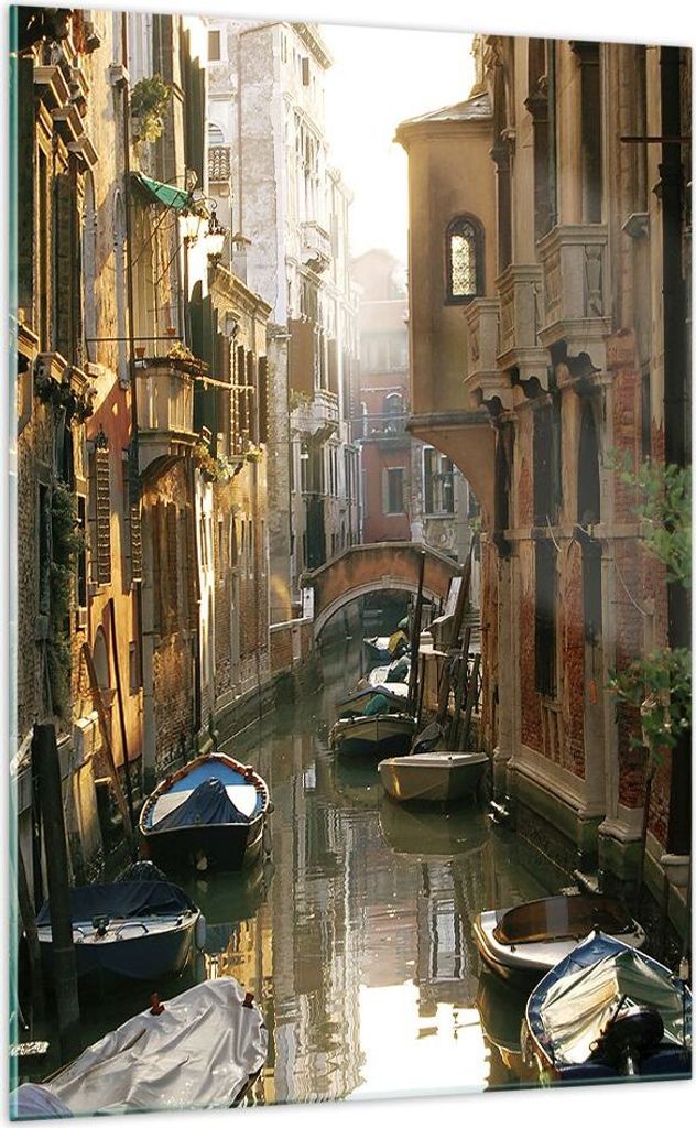 Bilder auf glas - Einteilig - Venedig Brücke Wasser Haus - Produktbild 