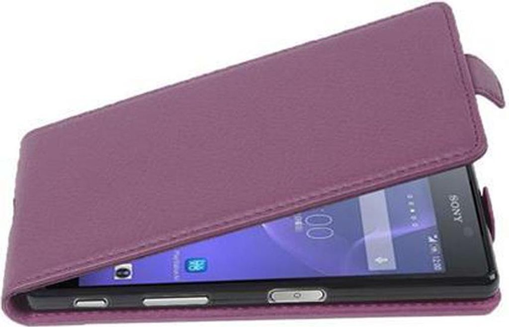 Cadorabo Schutzhülle für Sony Xperia X PERFORMANCE Hülle in Lila Flip Etui Handyhülle Case Cover Kunstleder