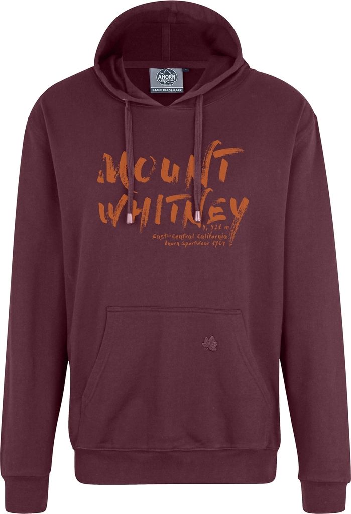 Big Size Kapuzen-Sweatshirt AHORN SPORTSWEAR Mount Whitney Maroon Red 8XL