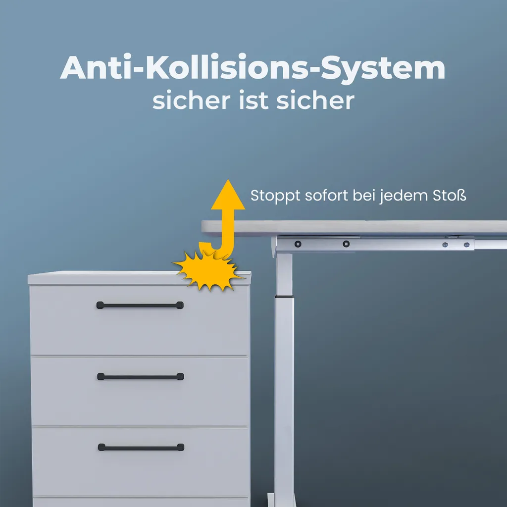 Piètement de table motorisé pour bureau ergonomique assis-debout blanc