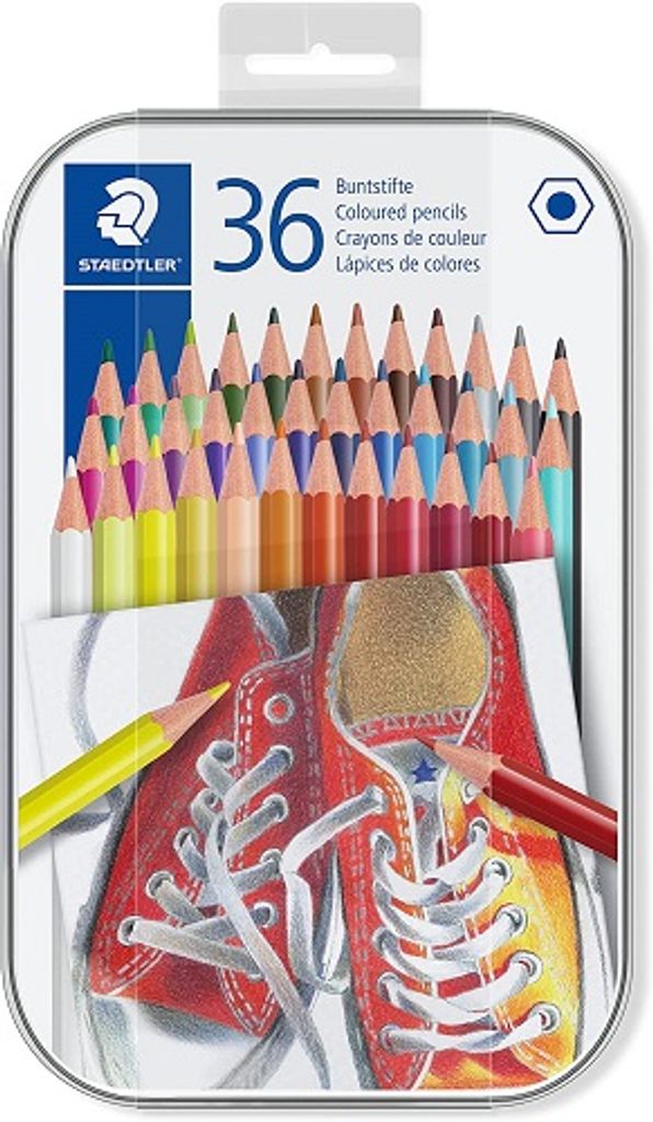 STAEDTLER Hexagonal-Buntstift 36er Metall-Etui