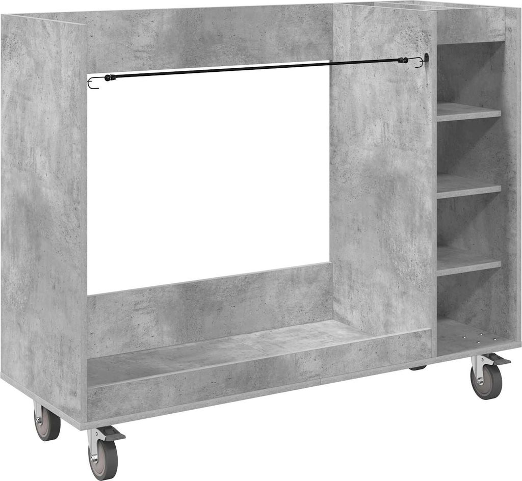 vidaXL Golf Schrank Mit Rad Uni Beton Grau 120 x 45 x 98 cm