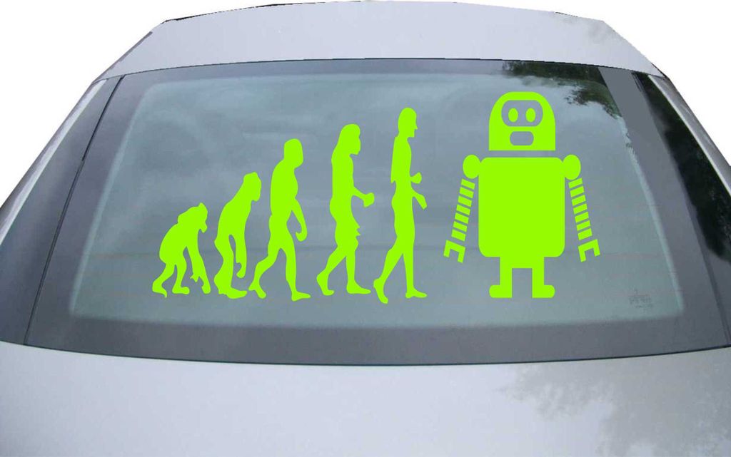 Indigos UG - Aufkleber Heckscheibe & Motorklappe DE7109 - neongrün - 600x284 mm - Evolution Roboter - Auto Scheiben Fenster Heckklappe Tuning Raci...