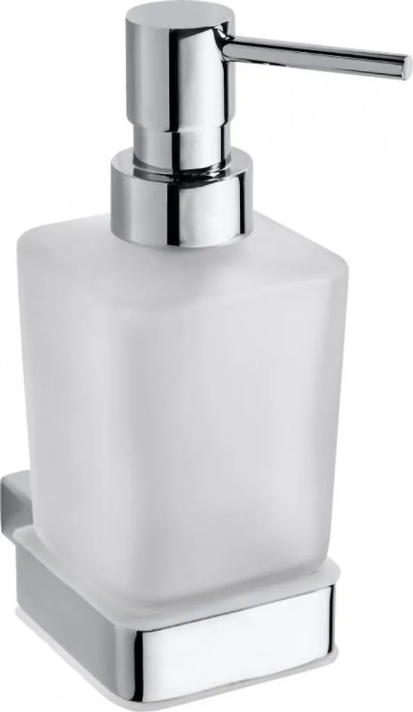 Distributeur de savon liquide VIA en chrome et verre - 250ml - 15cm
