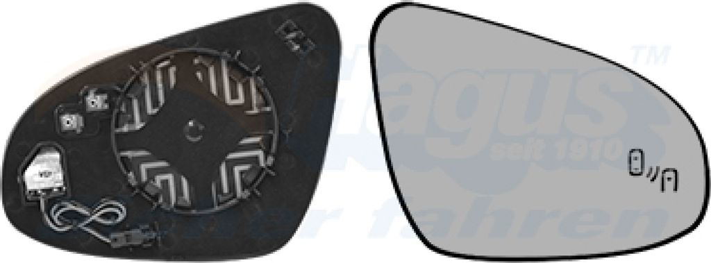 VAN WEZEL Spiegelglas, Außenspiegel * HAGUS * Rechts 5411836