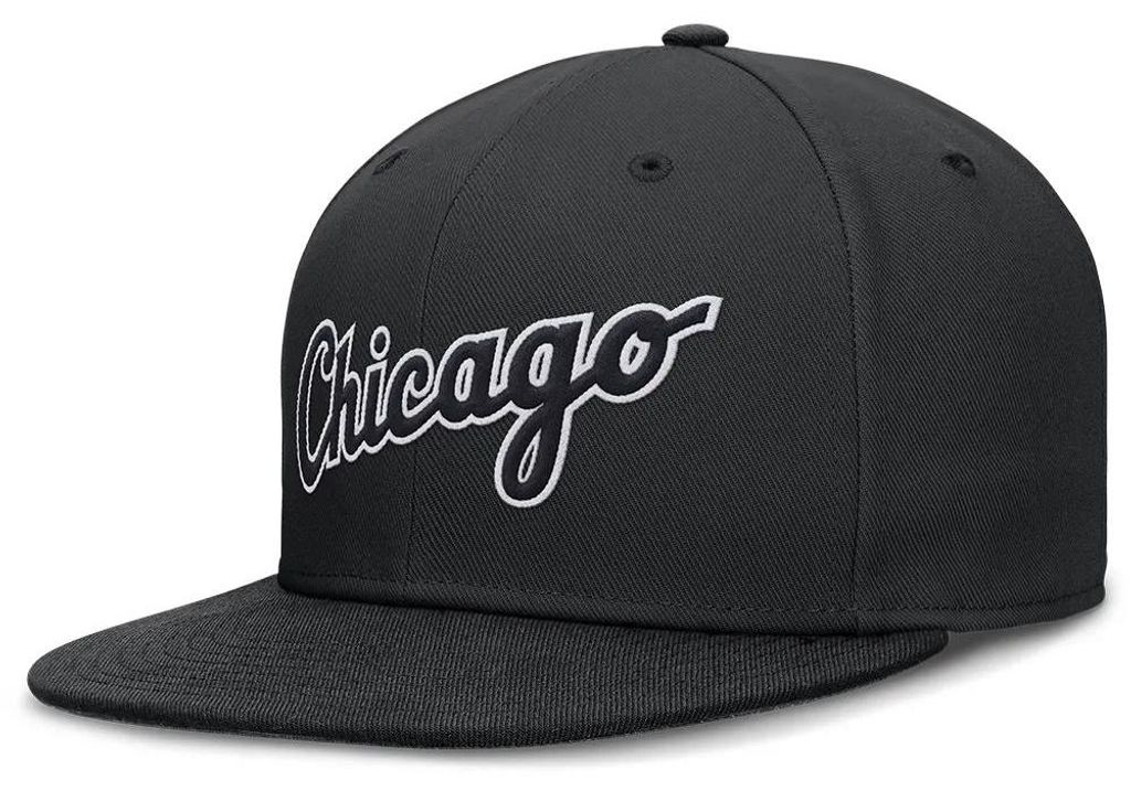 Nike Mlb Chicago White Sox Dri-fit True Structured Round Bill Fitted Kappe Schwarz 7 1/4 Schwarz 7 1/4
