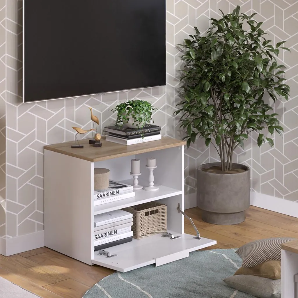 Petit meuble de rangement bas Vicco Wido 60 cm blanc et bois Sonoma - 5