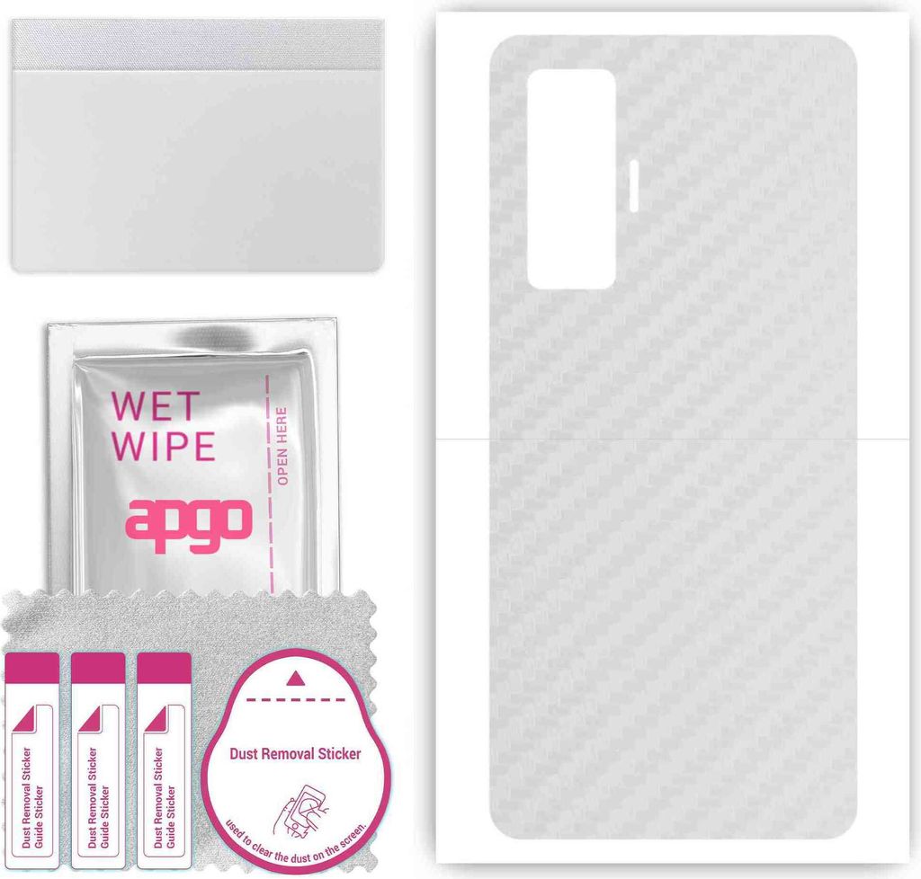 apgo Rückseite Schutzfolie, Skin, kompatibel mit Vivo X50 4G LTE, Hinten Displayschutzfolie aus Vinylfolie, kratzfest, einfache Montage - Transpar...