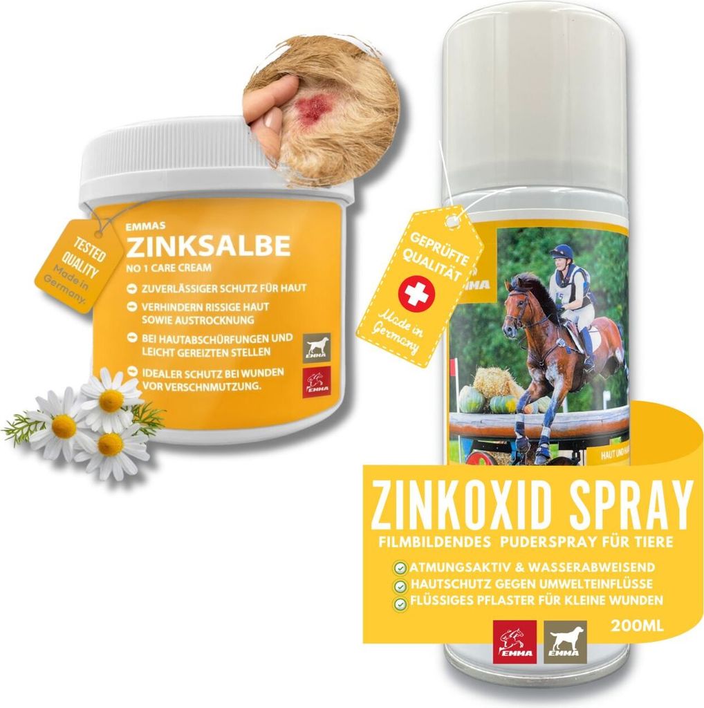 Erste Hilfe Set I Zinkspray + Zinksalbe für Pferde Kühe Hühner