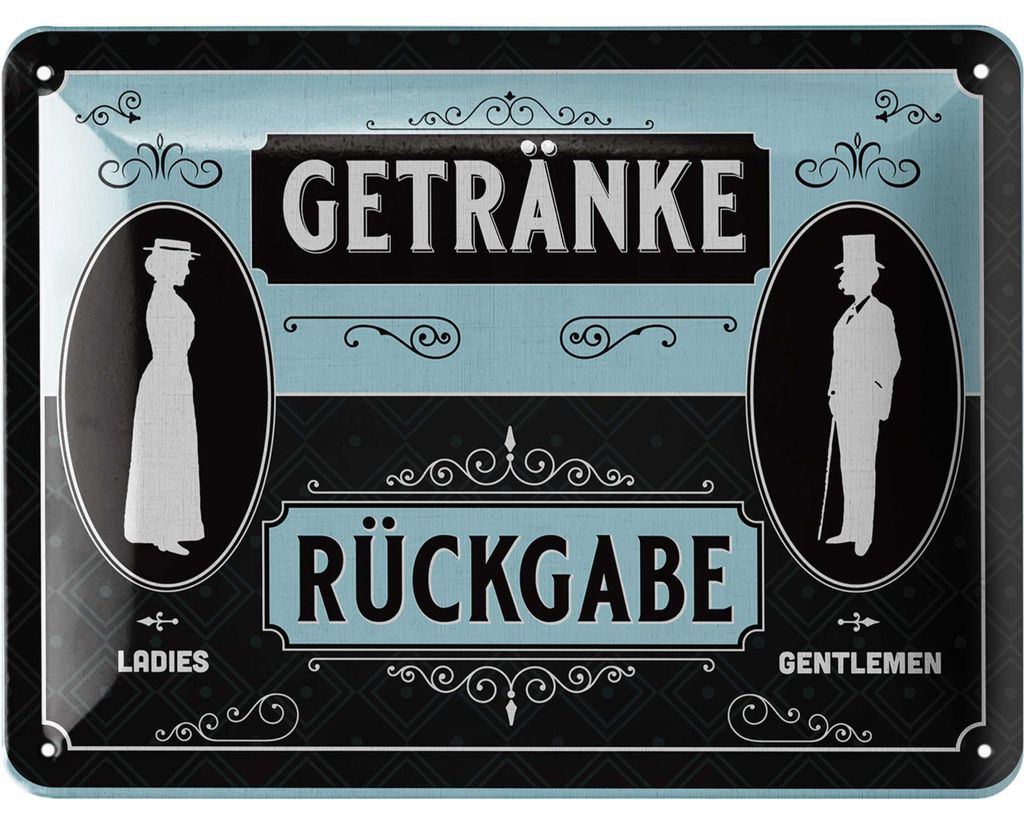 LANOLU Blechschild Getränkerückgabe Schild, Toilettenschild Produktbild 