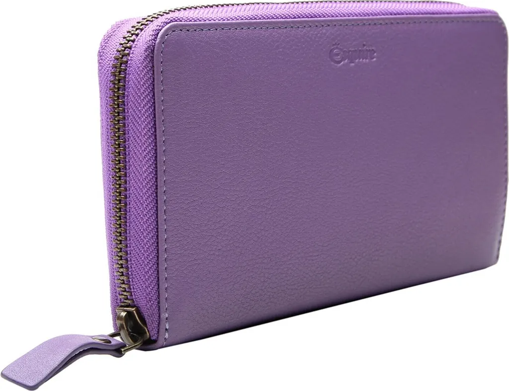 Petit Porte-monnaie Cuir Lilas Esquire Peru avec Zip de Sécurité