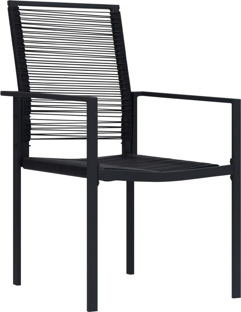 vidaXL Gartenstühle 4 Stk. PVC Rattan Schwarz