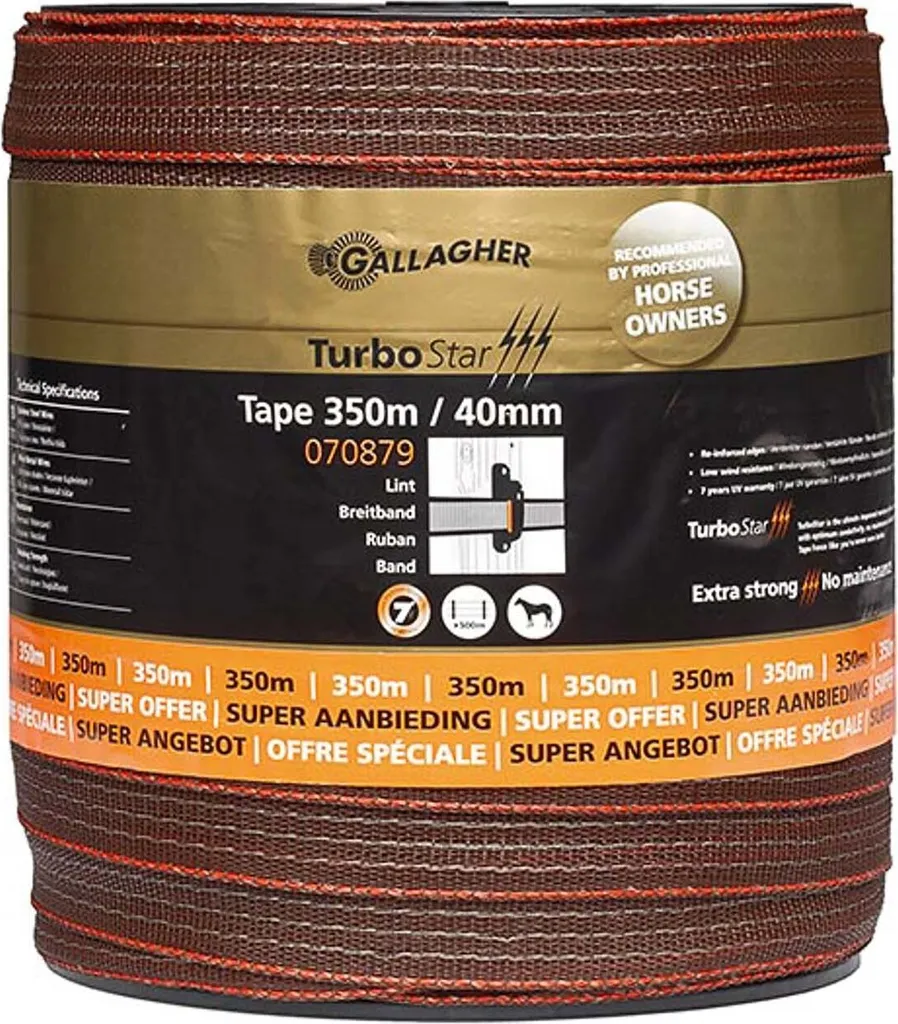 Ruban Gallagher TurboStar 40 mm Terra 350 m : Finies les Chutes de Tension