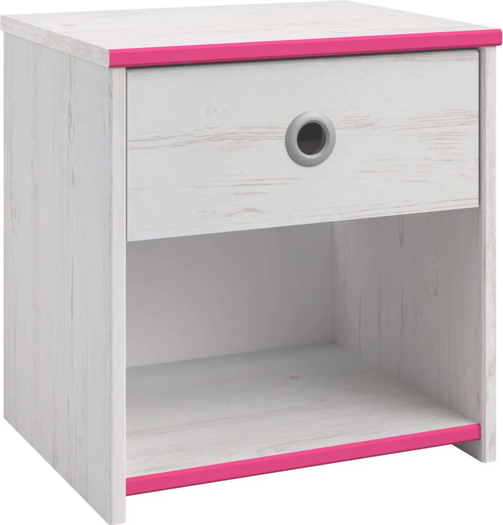 Petit meuble de nuit Smoozy blanc avec tiroir pour chambre enfant