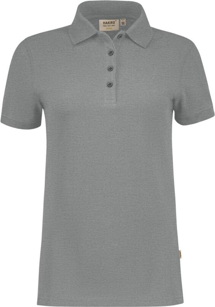 HAKRO Hakro Damen Poloshirt Bio Baumwolle Gots #301 Gr. L grau meliert