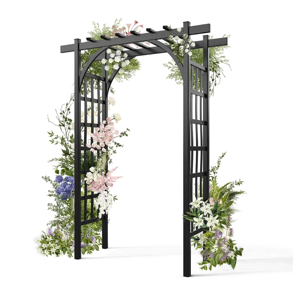 FCH Arche de Jardin en PVC 155 x 55 x 216 cm pour Plantes Grimpantes