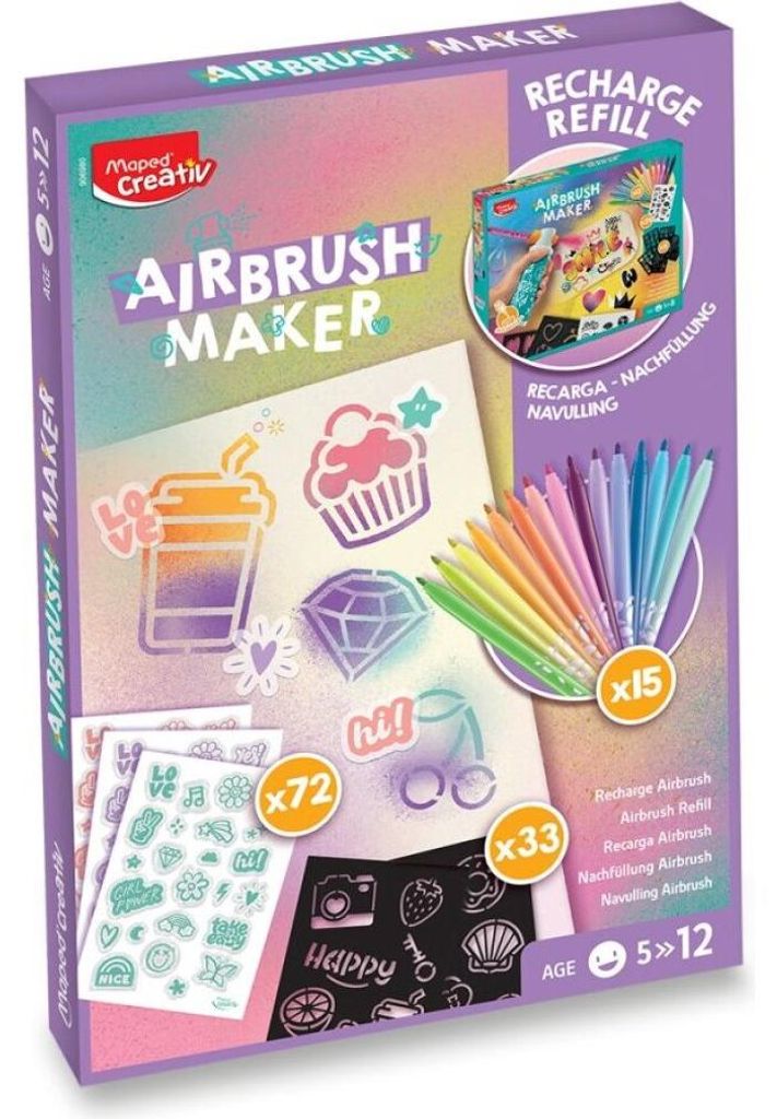 Maped Creativ Nachfüllpackung Airbrush-Set Pastell Produktbild 