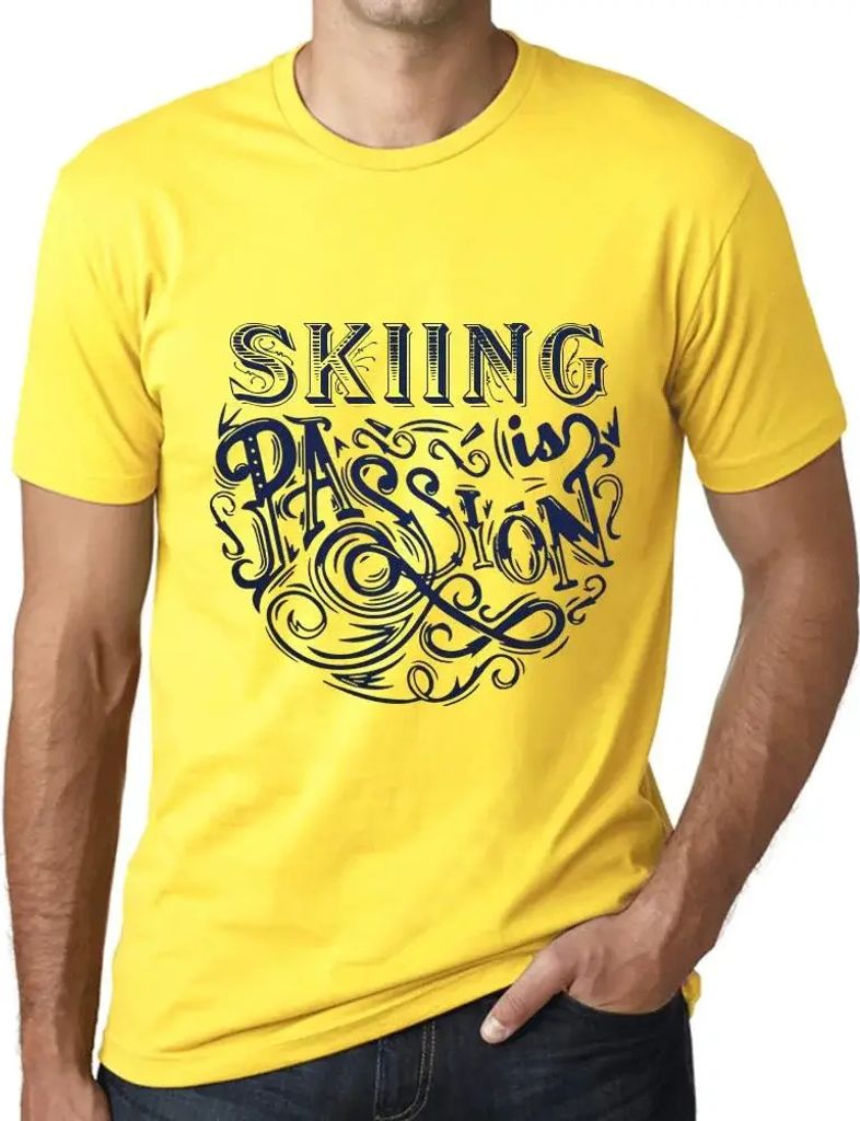 Herren Grafik T-Shirt Skifahren ist Leidenschaft – Skiing Is Passion – Öko-Verantwortlich Vintage Jahrgang Kurzarm Lustige Druck Geburtstag Ge...