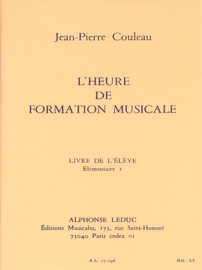 Couleau Heure De Formation Musicale Elementaire 1/Livre De L'Eleve