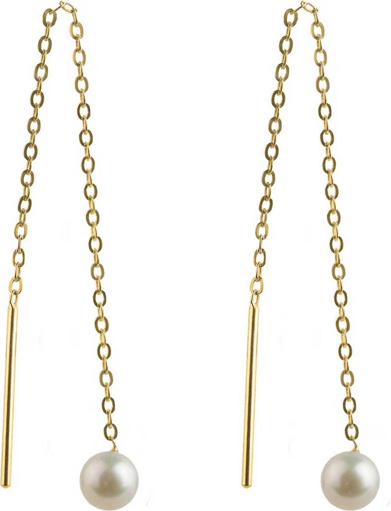 333 Gelbgold Durchzieher Ohrringe mit Süßwasserzuchtperle 4 mm