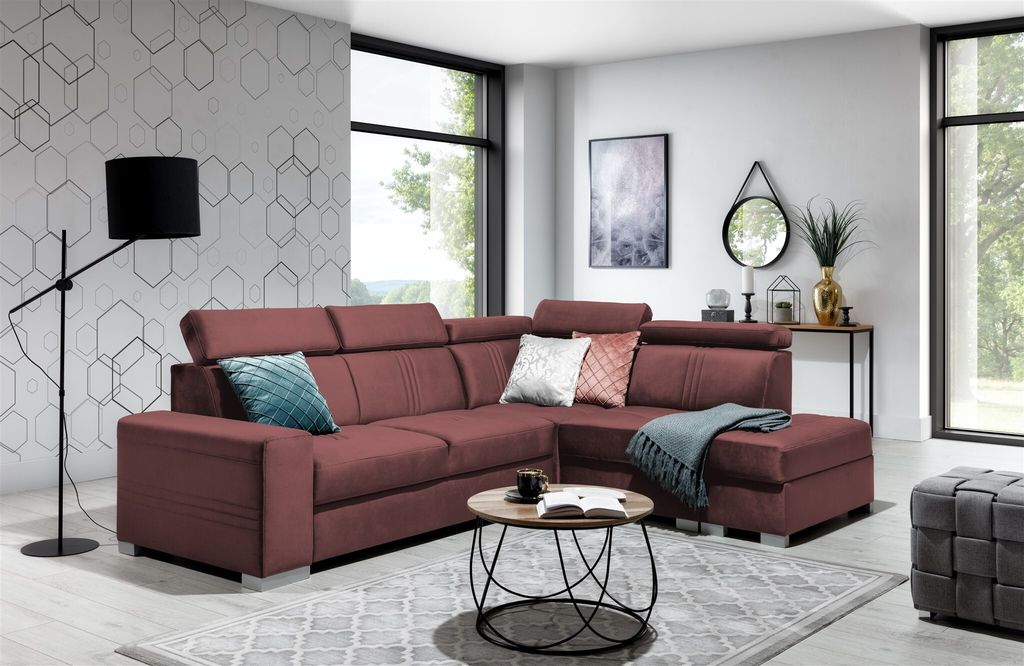 Ecksofa Schlafsofa NOLAN inkl. USB in Stoff Monolith Produktbild 