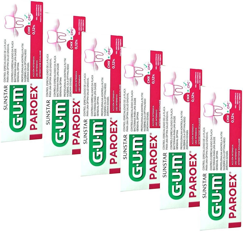 6x GUM Paroex 0,12% CHX  Zahnpasta 6x 75 ml Produktbild 