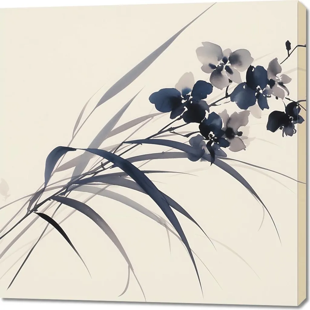 Tableau Orchidée Sépia 100x100 cm pour Habiller un Grand Mur Vide