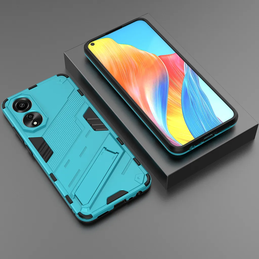 Custodia Oppo A78 4G Blu - Cover Ibrida PC+TPU con Stand - 6