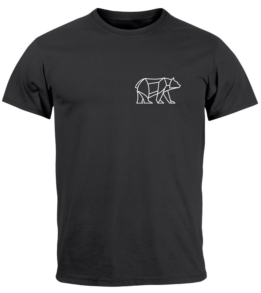 Herren T-Shirt Polygon Design Print Bär Natur Outdoor Fashion Streetstyle Neverless Polygon 2 anthrazit 3XL